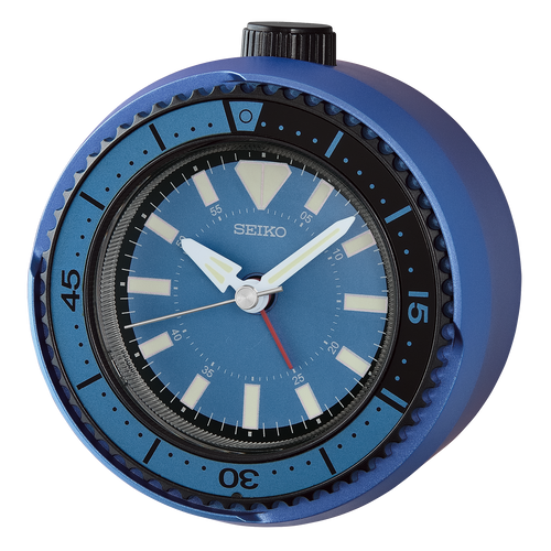 Mai Modern Rotating Bezel Alarm Clock Metallic Blue QHE207ELH