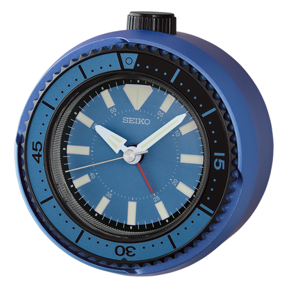 Mai Modern Rotating Bezel Alarm Clock Metallic Blue QHE207ELH